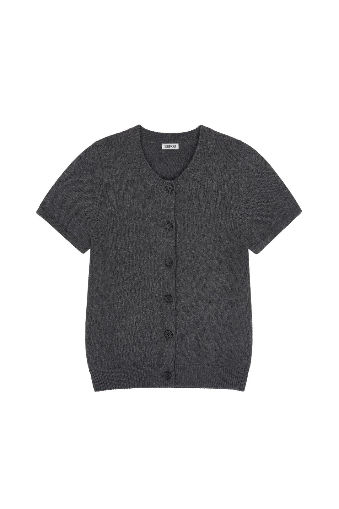 HALF SLEEVE CARDIGAN (CHARCOAL)
