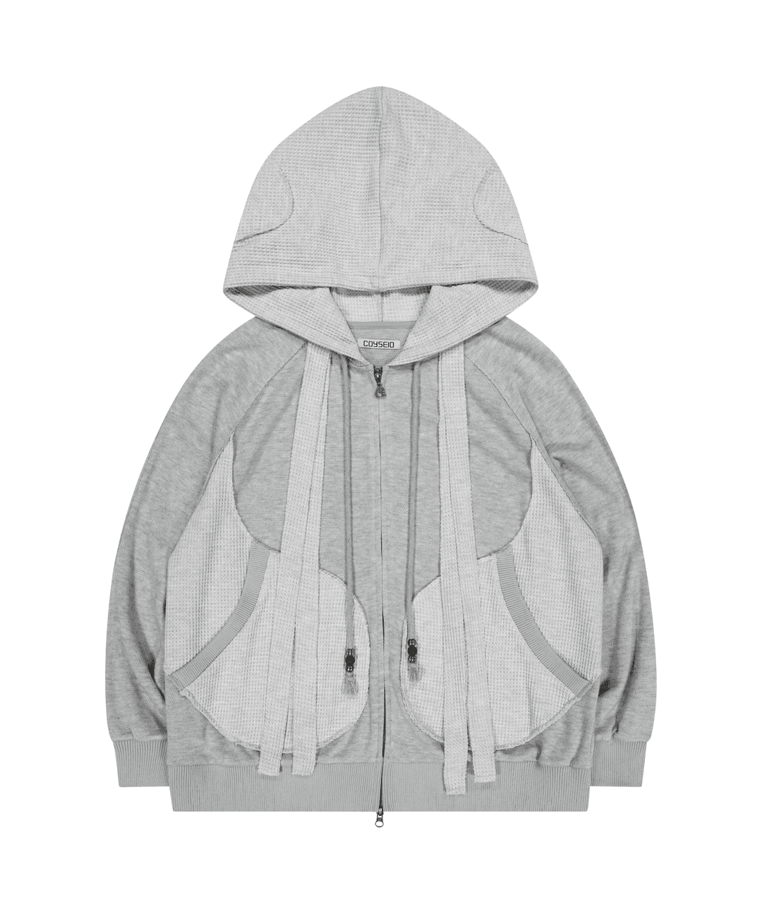 EARMUFFS HOOD ZIP-UP LIGHT GREY