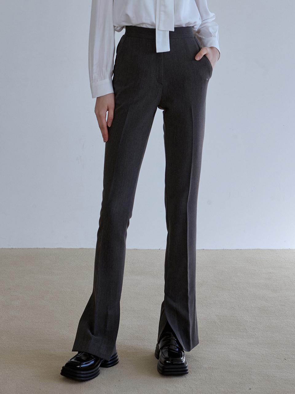 롱슬릿부츠컷팬츠 차콜 AD087