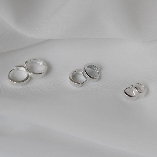 무배/실버925 심플 원터치 링귀걸이 3size