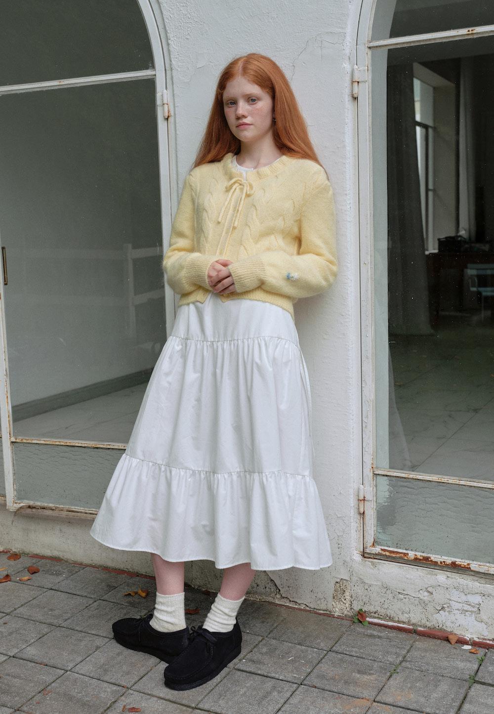 WALES  MOHAIR FLORAL CARDIGAN (YELLOW)