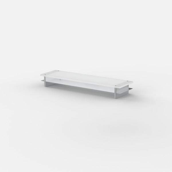 Single Monitor Shelf - Fog White