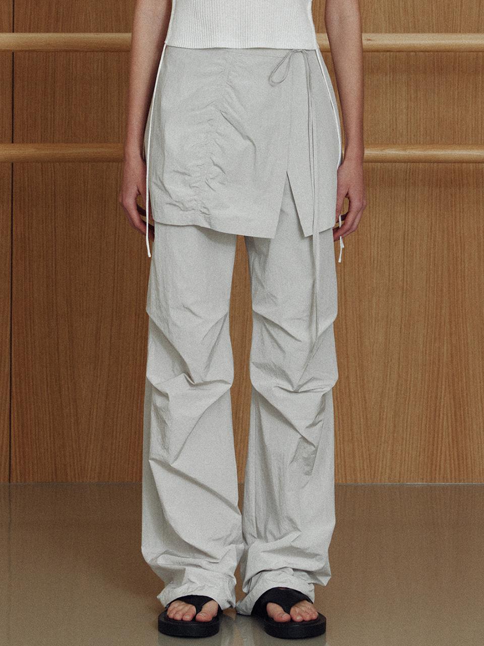 skirt layered pants (light gray)