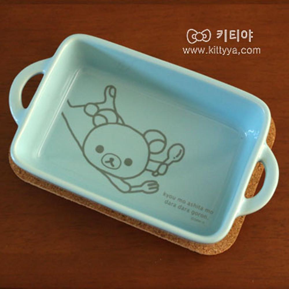 (일) 리락쿠마 그라탕 접시 /렌지,오븐OK 코르크매트 셋트!