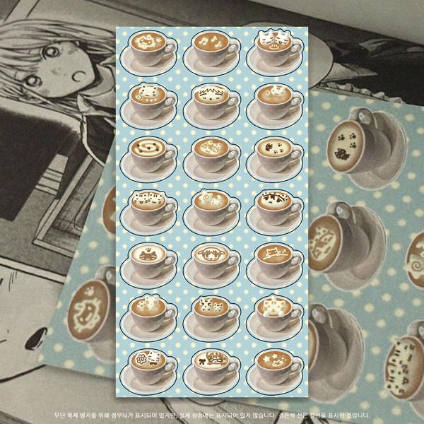 (스티커) 따뜻...네코카페라떼