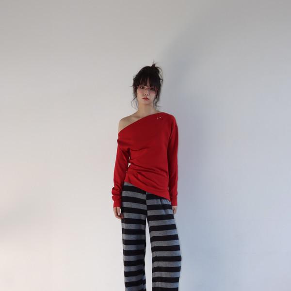 [3차] STRIPE KNIT PANTS (BLACK)