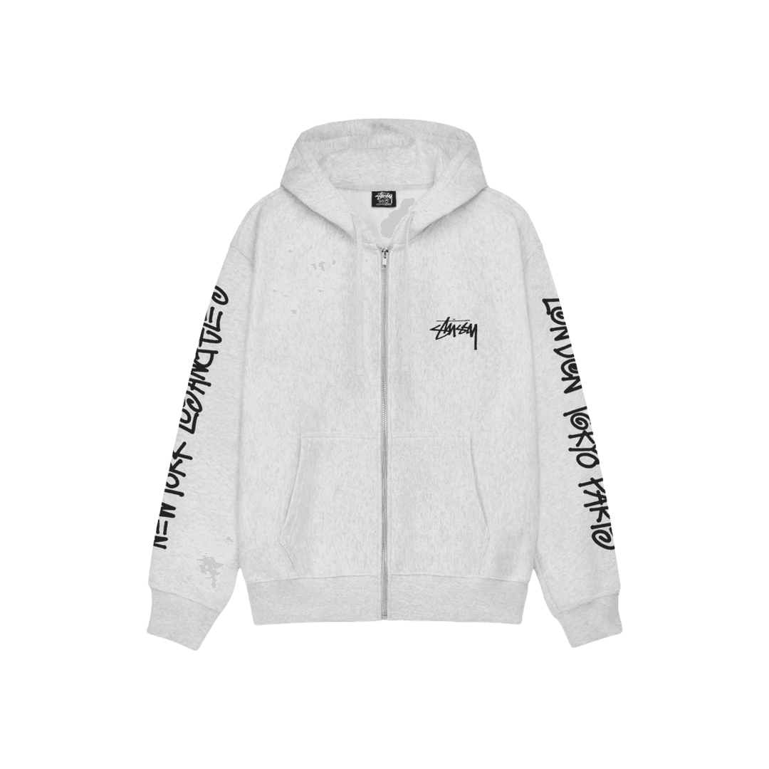 Stussy Big Cities Zip Hoodie Ash Heather