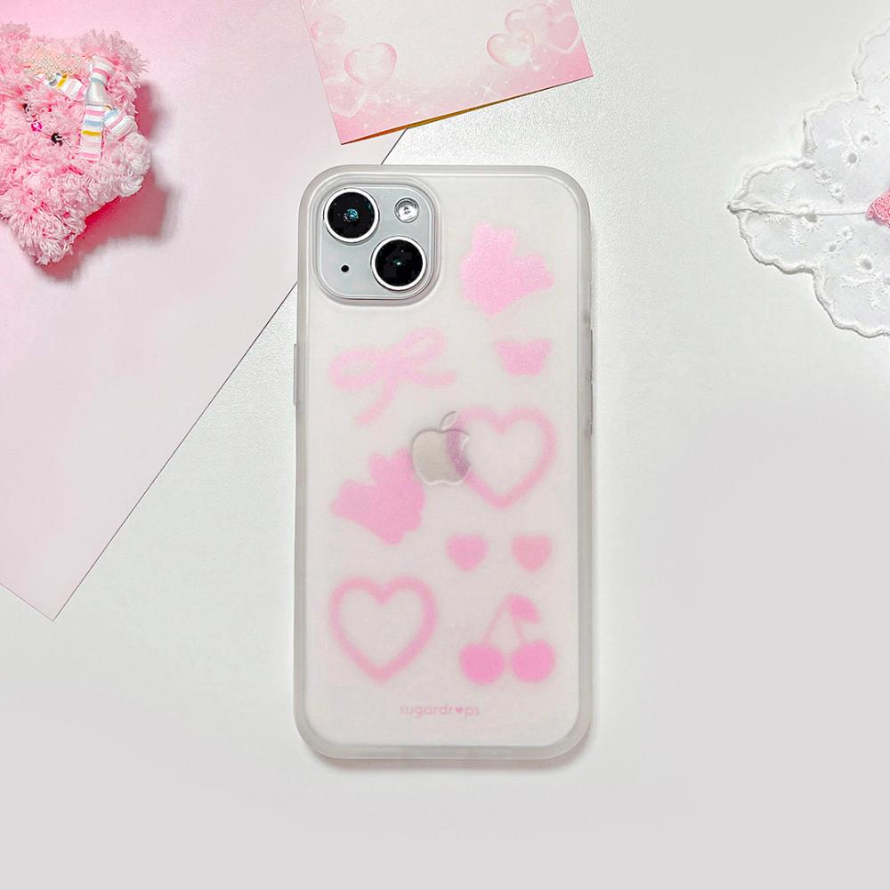 [슈가드롭스] Tinted Pink 틴티드 핑크 반투명 젤리케이스 폰케이스