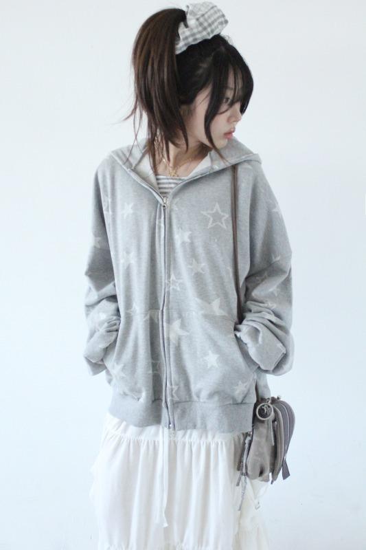 히피디피 over star hood zip-up