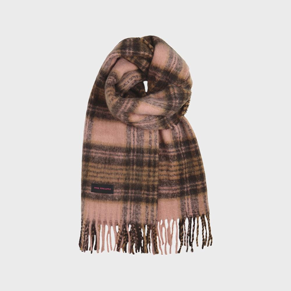 HAIRY CHECK MUFFLER_PINK