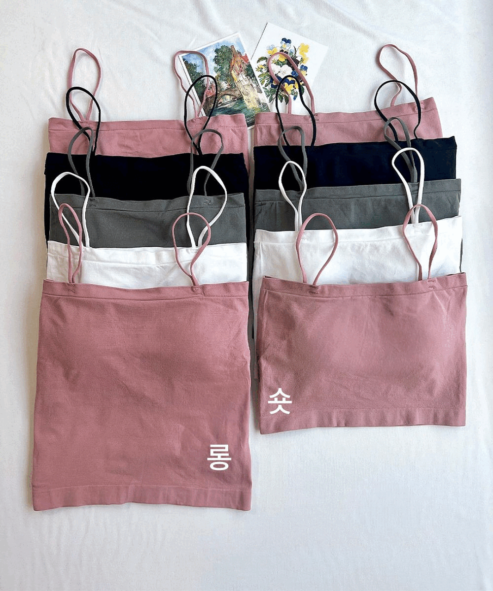 리브가 [롱숏버전/최저할인]나시 캡내장 나시 브라탑 캡나시 이너 브라렛 나시탑 노와이어 36