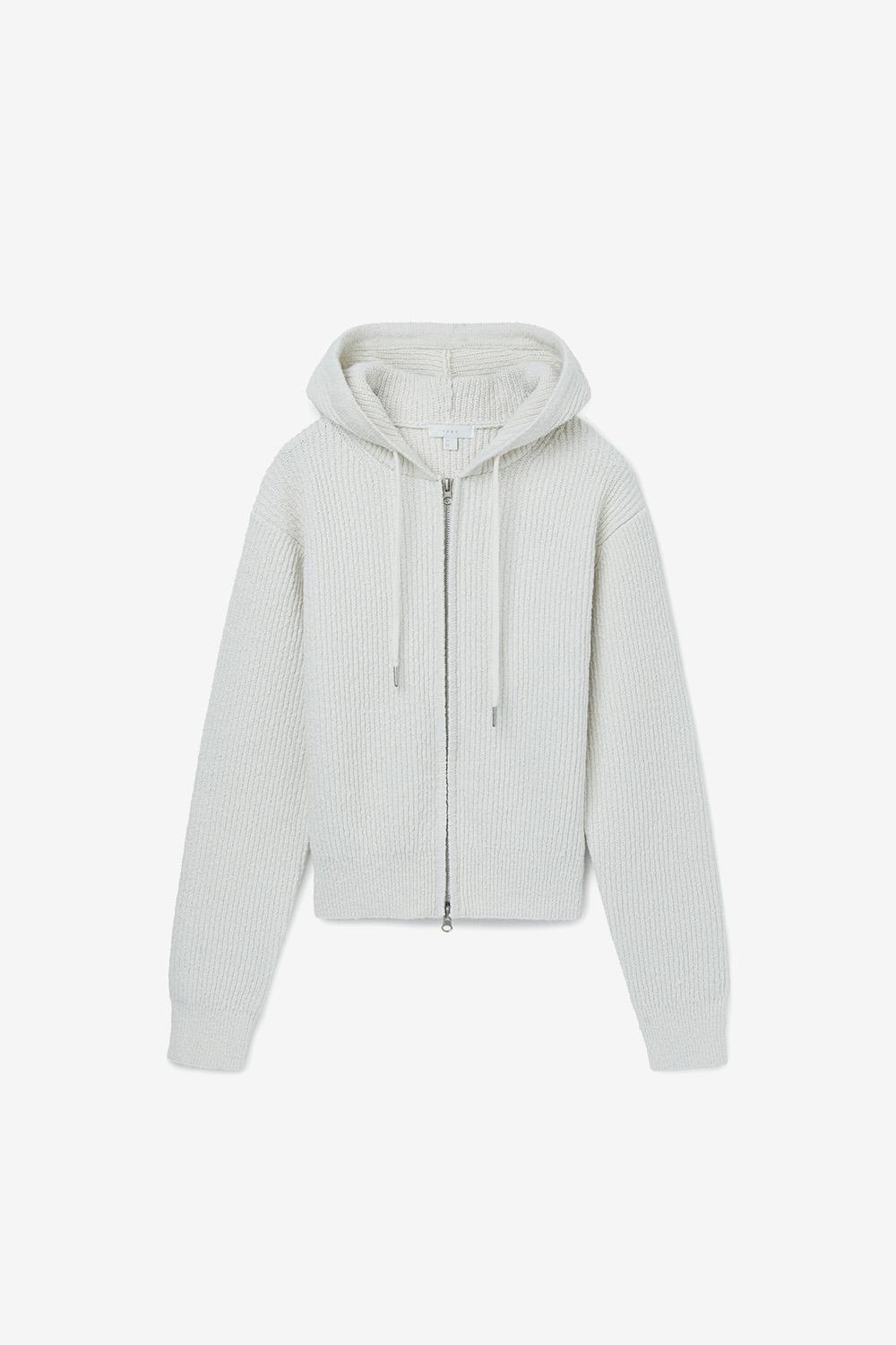 메란지 니트 후드 집업 (W)_CREAM