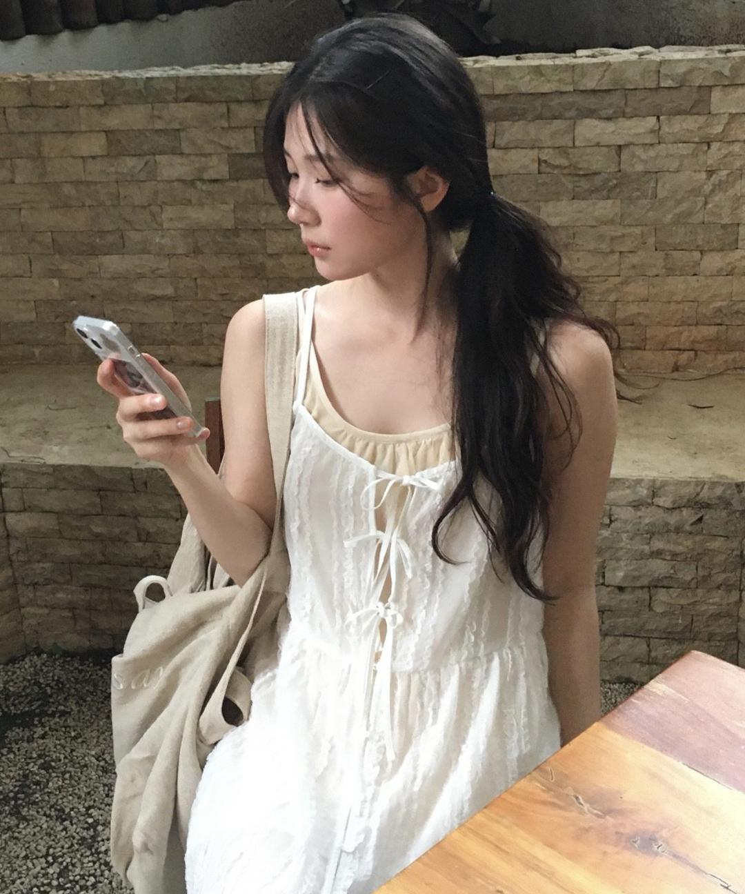 마가린핑거스 LACE CHIFFON ONE PIECE (WHITE)