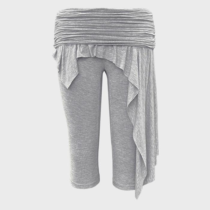Asymmetric Skirt Leggings Melange Gray