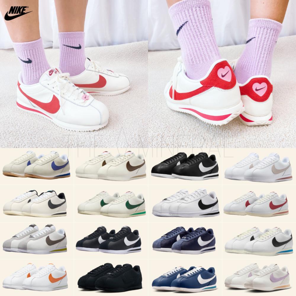 나이키 운동화 코르테즈 여성 GS 발렌타인 화이트 블랙 그린 라일락 우먼스 흰검