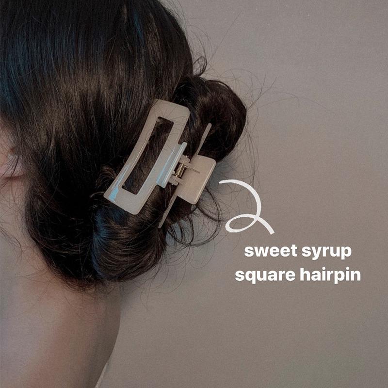 금춘이네 영롱보스 아크릴 스퀘어 사각집게 올림머리 집게핀 볼드 헤어 클립