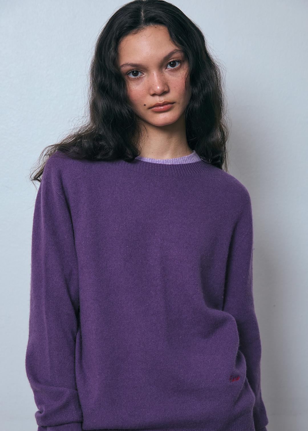 Basic Wool Knit Top_Purple