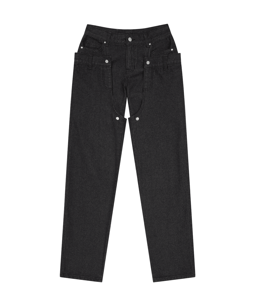*PREVIEW* Detachable Button Denim Pants / Black