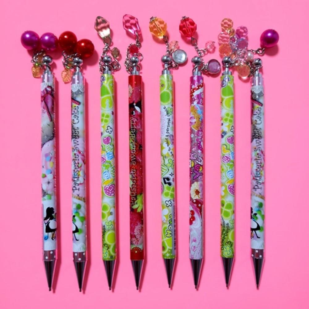 [일본고전문구] POOL-COOL 풀쿨 큐빅 보석 비즈 구슬 키링 챰 일본 샤프