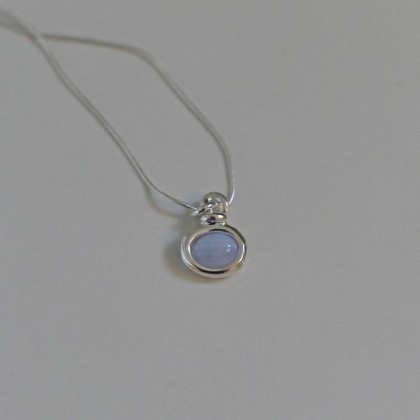 Blue Lace Agate Oval Necklace