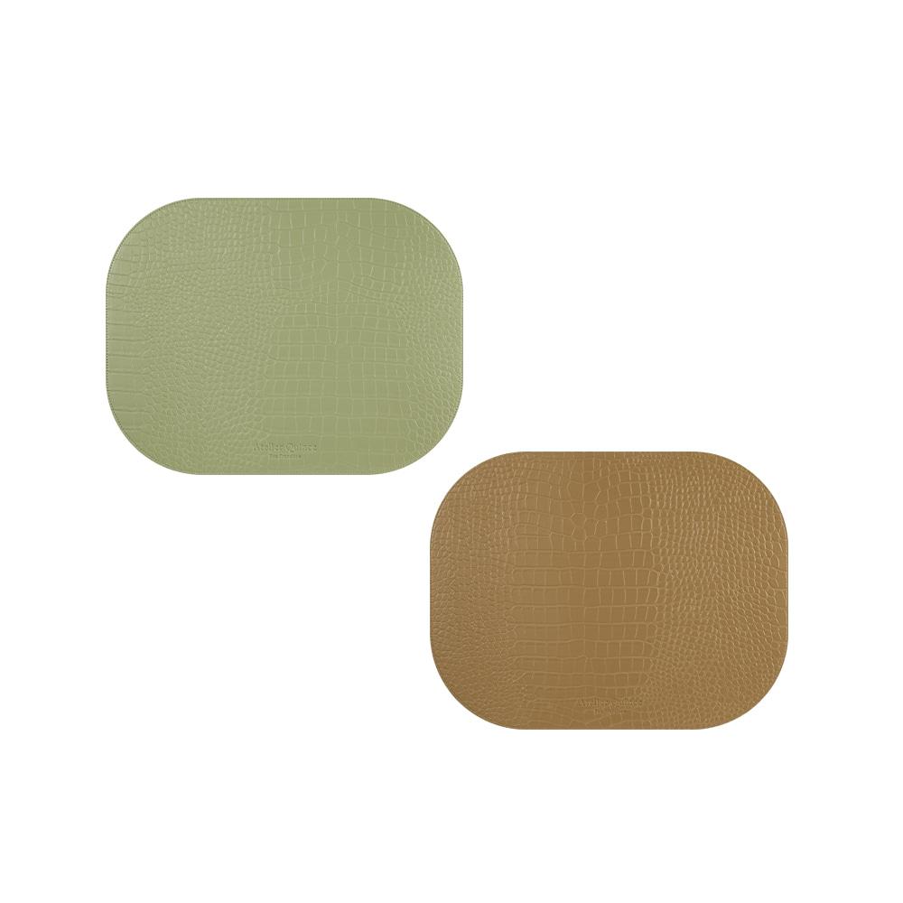 AC Double Placemat , Sage Green&Moka Beige (2pcs)