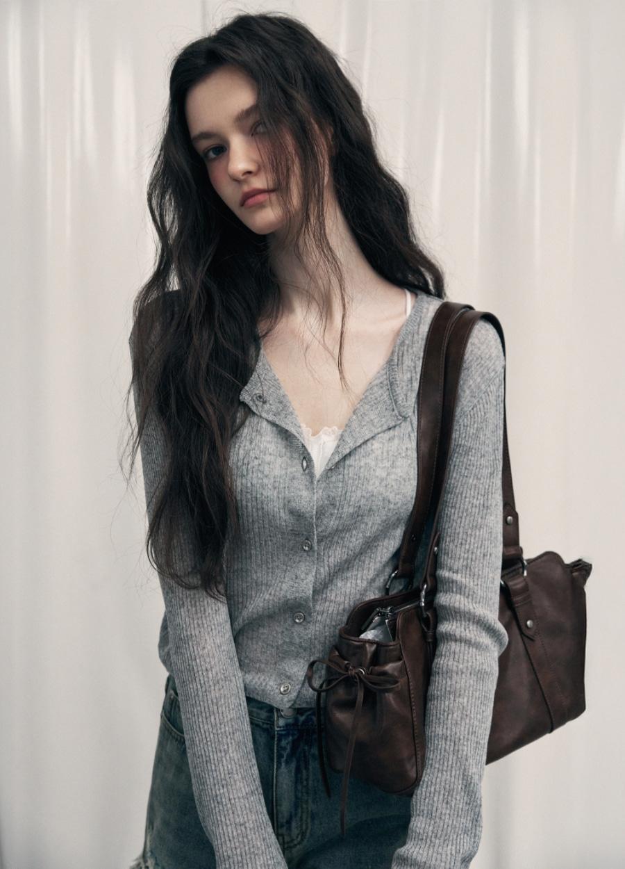 Abloom Linen Knit Cardigan [GREY]