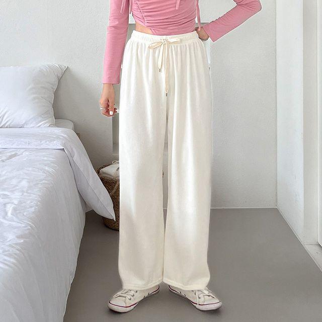 [가성비최고] 벨벳 골덴 와이드 밴딩 팬츠 일자 통바지 츄리닝 트레이닝 캐주얼 -BPN0160- 빅사이즈 루즈핏 오버핏 봄 가을