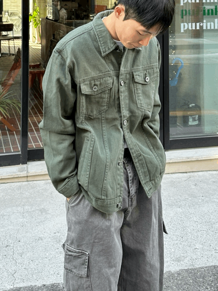코튼 워싱 트러커 자켓 (3 color)