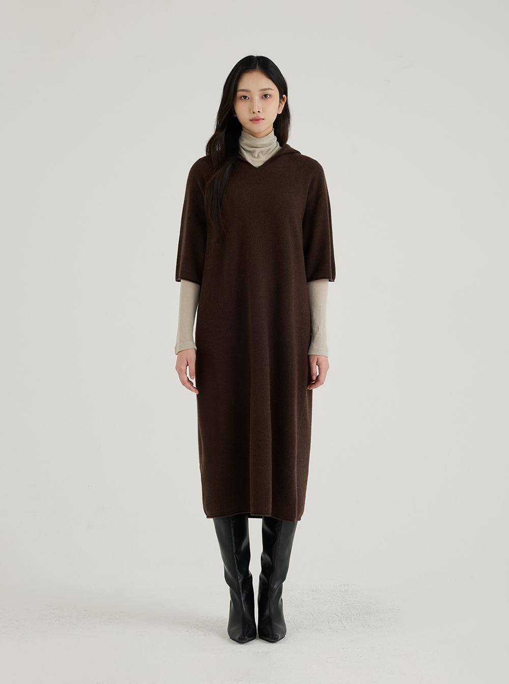 울 캐시 후디 원피스