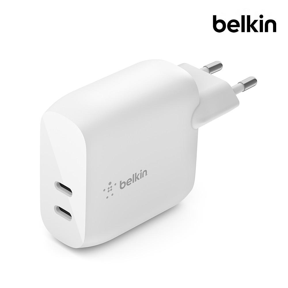 벨킨 부스트업 40W 듀얼 USB C타입 PD 3.0 고속 충전기 2포트 20W + 20W WCB006 아이패드 프로 M2 아이폰15 14 13 12 갤럭시Z플립5 폴드5 호환