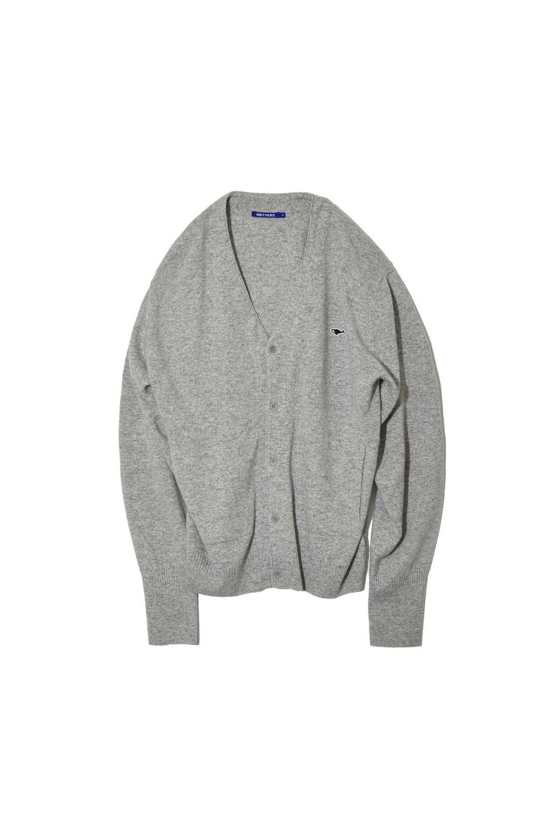MERINO WOOL CARDIGAN (MELANGE GREY)