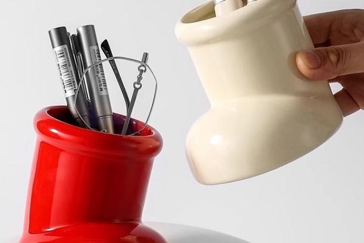 키치 장화 연필꽂이 브러쉬함