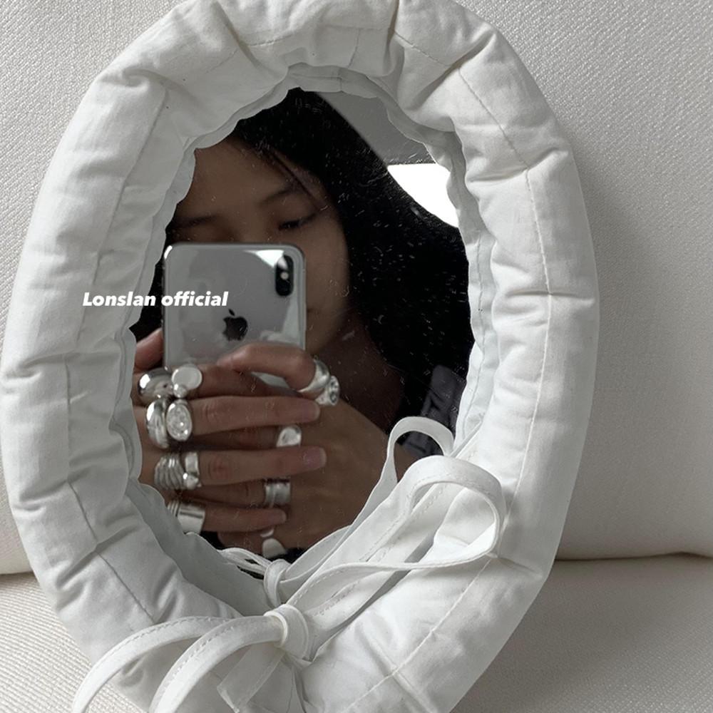 White ribbon 화이트 리본 패딩 인테리어 탁상거울 벽거울 3type