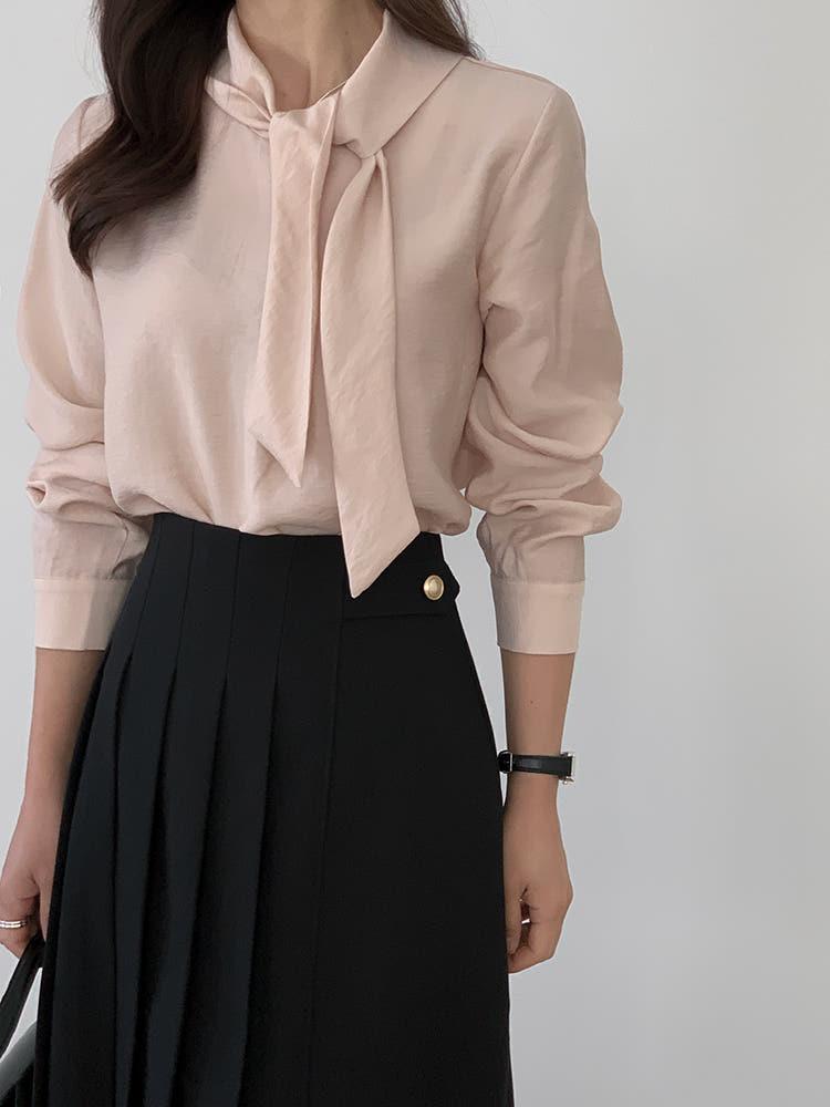 [인기재진행]리볼 타이 블라우스