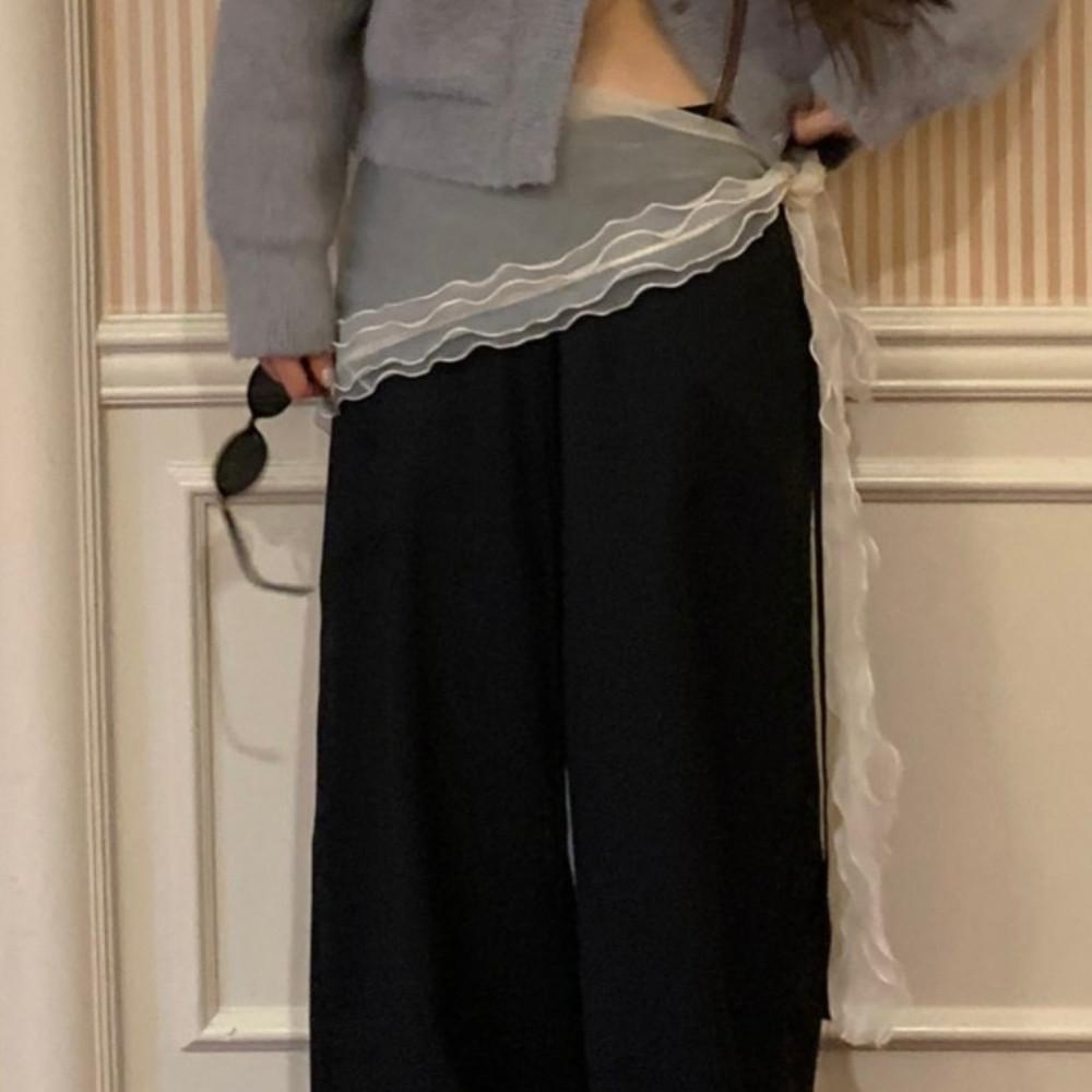 모어댄예스터데이 레이어드스커트 시스루 프릴 랩스커트