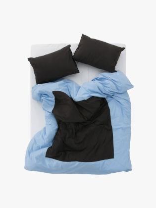 Island duvet cover - skyblue/black