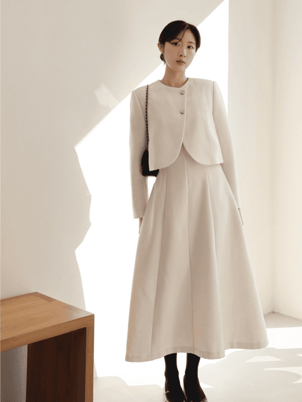 [아르테] 피오니 트위드 자켓 (롱)