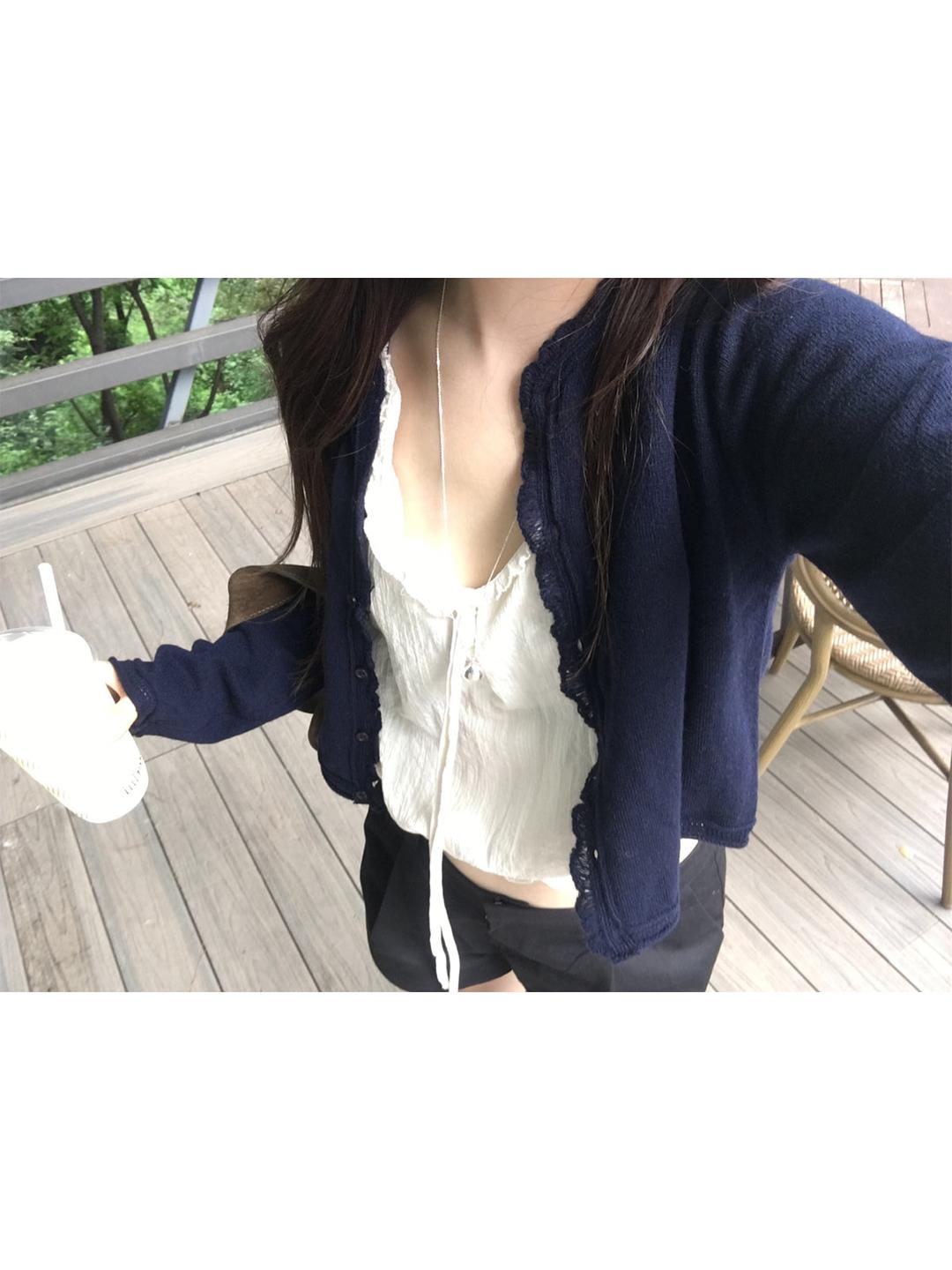 fringe frill cardigan