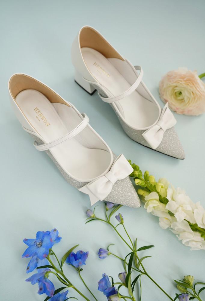 [부티크헤르원] 떼떼 메리제인 플랫슈즈_실버 다이아몬드 파우더  23SS THE THE Mary-jane Flat shoes