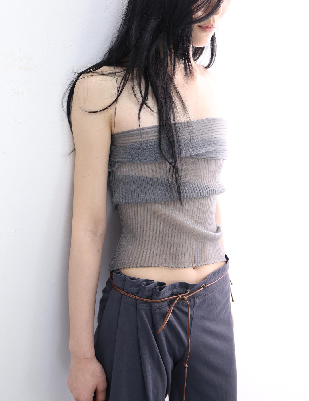 Sheer tank top (steal grey)