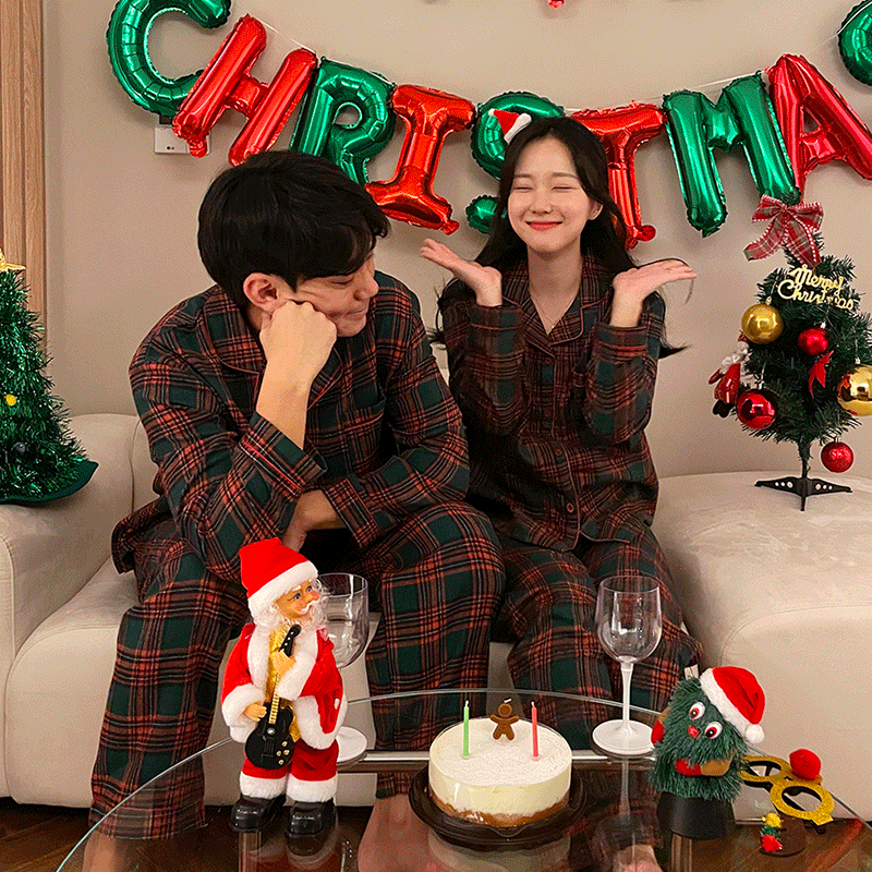 트리  체크 커플파자마 (겨울 BEST !) 2type