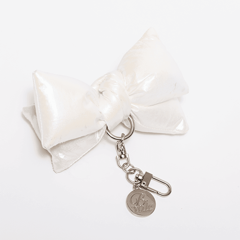 [Padded Ribbon keyring (White)