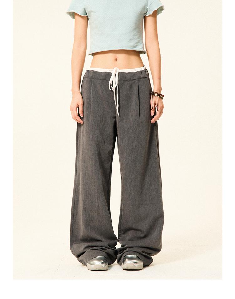 YOUNG STAGE Relax Fake Two-piece Pants (2color)