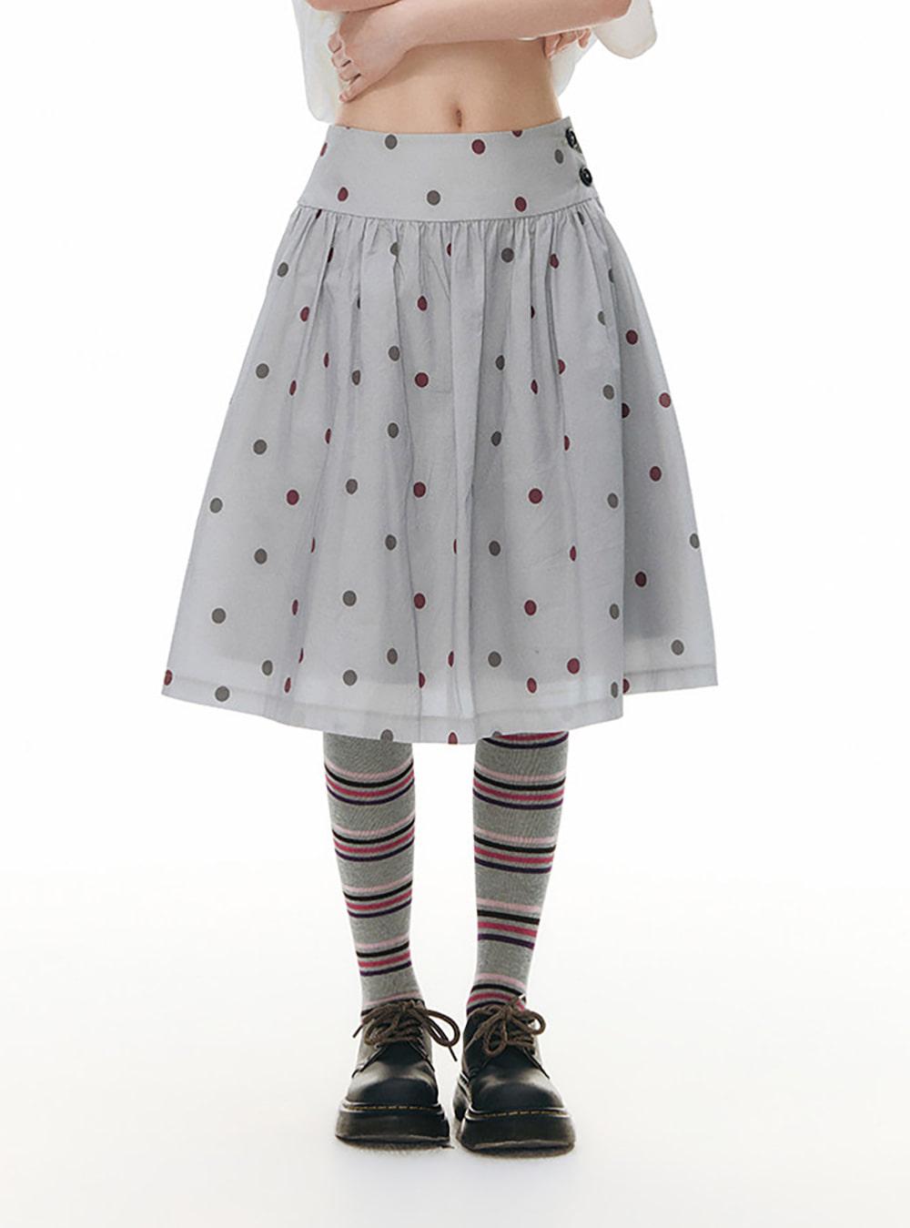 Cold Ash Dot Flare Skirt