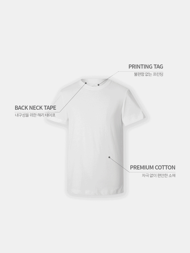 [당일출고](1+1+1+1+1+1)프리미엄 순면 반팔티(85-115)