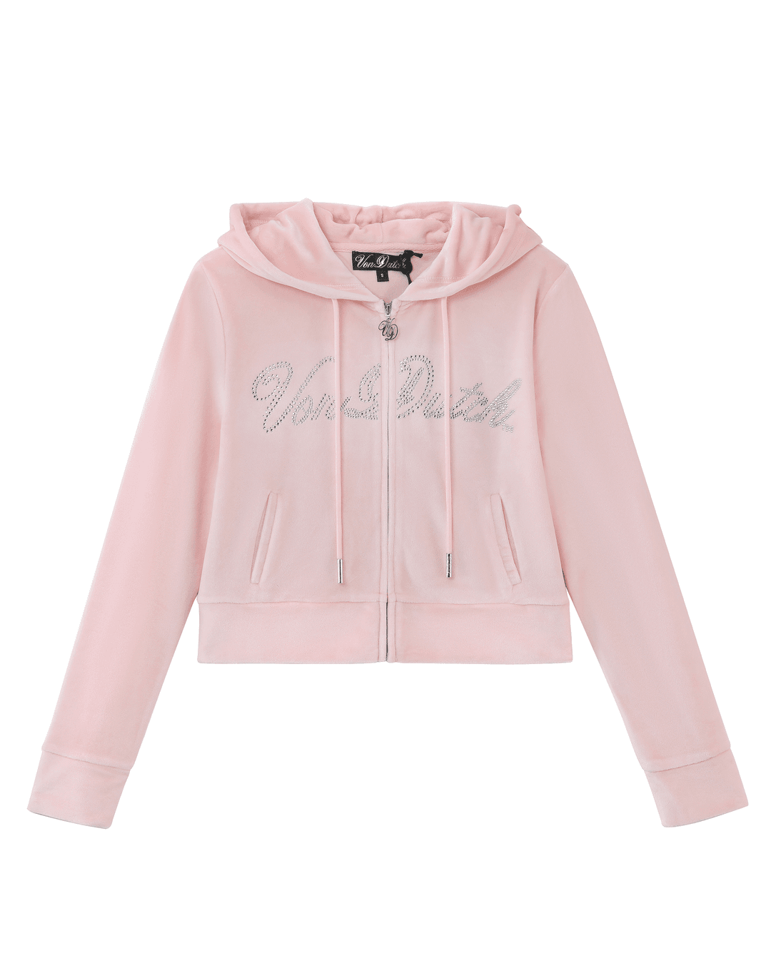 Velour Zip Up - Pink - XS