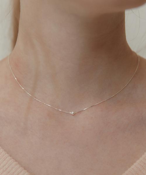 (실버925) 온리 펄 박스 체인 목걸이 NZ2165