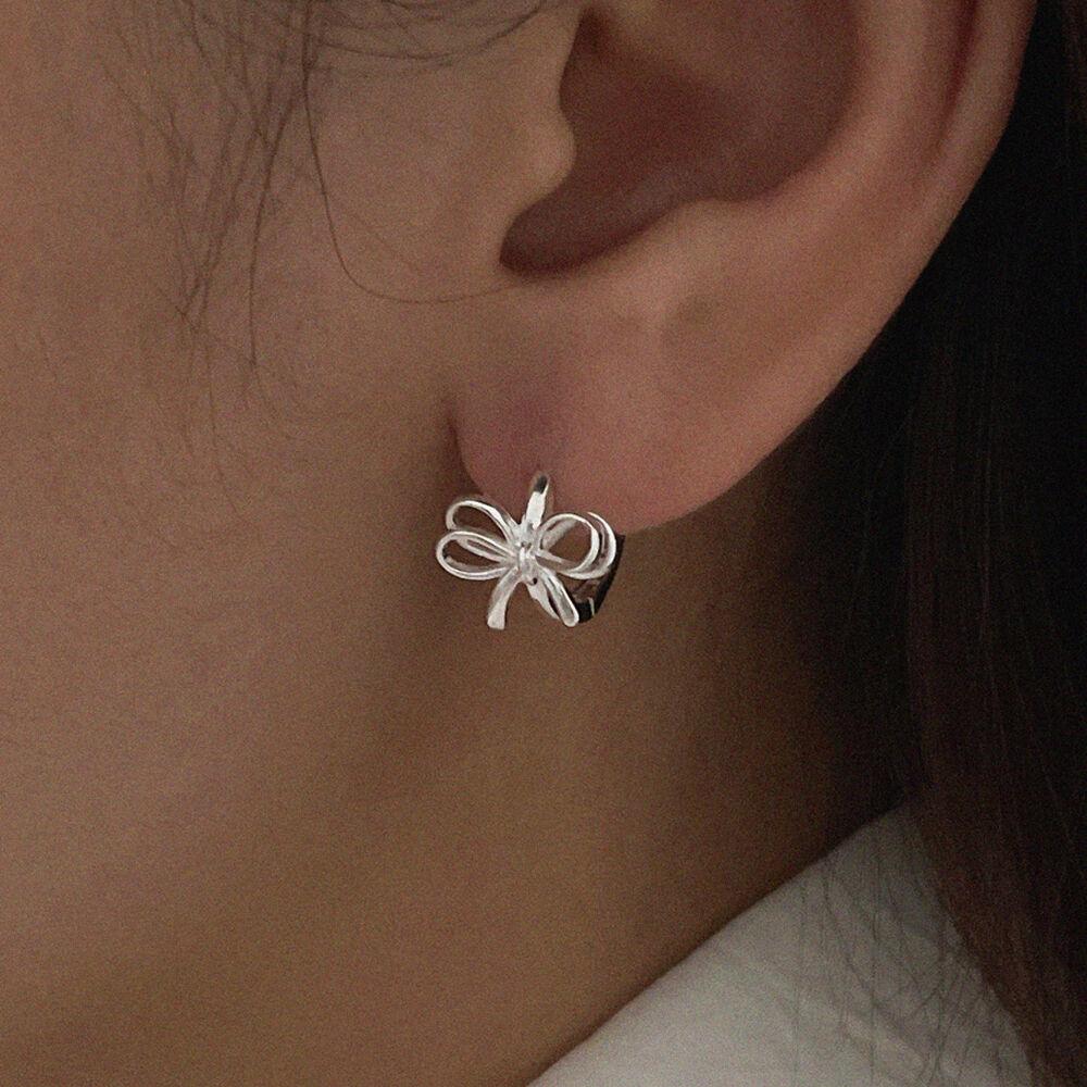 silver925 ribbon earring