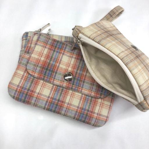 빈티지 체크 카드지갑