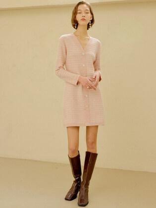 핑크 프리다 니트 원피스 / PINK FRIDA KNIT DRESS